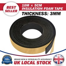 Black Single Sided Foam Tape 1,3 & 6mm Thick Available in 50mm Self Adhesive