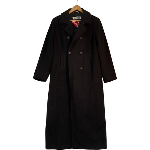 Marella Long Coat Size 48 Black Virgin Wool Women's Classic Warm Preloved