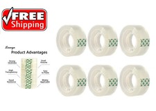Clear Transparent Tape Rolls 3/4" x 1000" Dispenser Refill 6 Tape Rolls Scotch