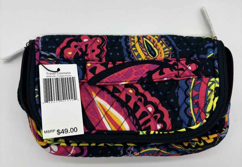 Vera Bradley Travel Cosmetic Case Bag in Twilight Paisley - NEW WITH TAGS - RARE