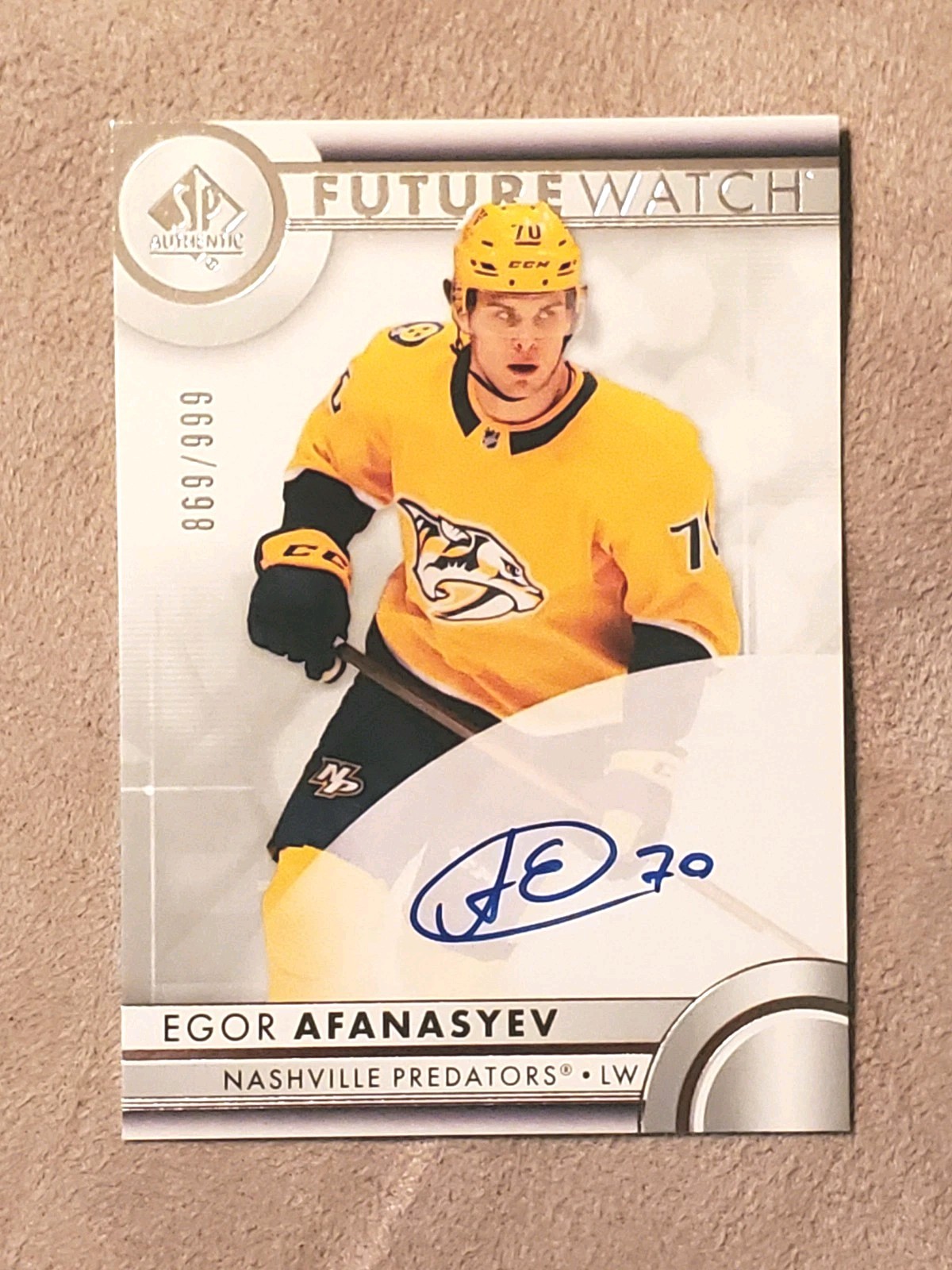Egor Afanasyev 2023-24 SP Authentic #122 Future Watch Signed Auto Rookie RC /999