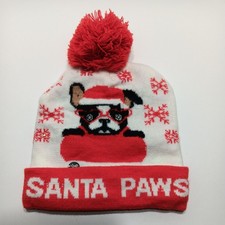 LED Christmas Winter Beanie Knit Hat Light Up Xmas Winter Warm Cap w/ Pom Pom US