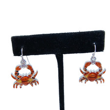 Crab Dangle Earrings Coastal Mermaidcore Nautical Coastal Beach Ocean Nautical