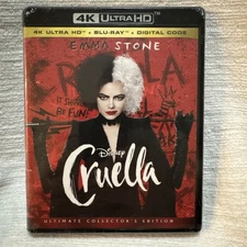 Cruella 4k Ultra HD + Blu-Ray + Digital New Emma Stone Disney Dalmatians