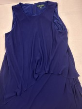 Lauren Ralph Lauren Evening Dress Size 12 Blue Sleeveless Flowy