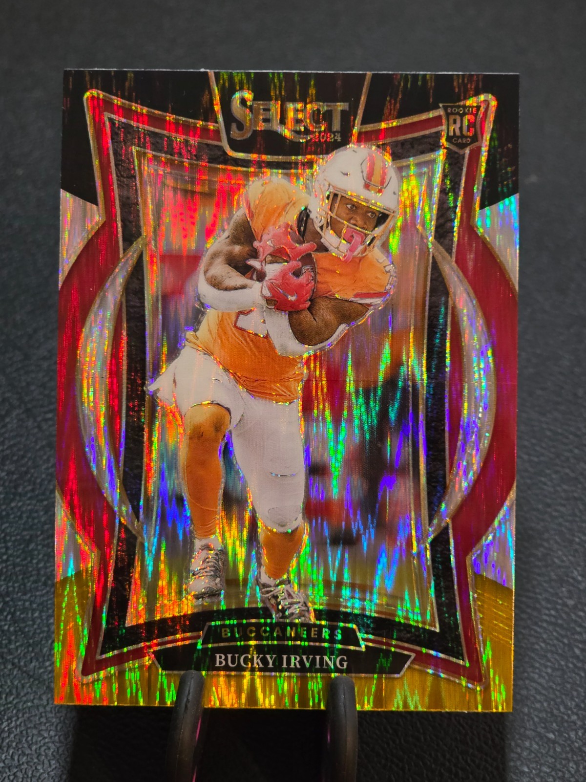 2024 Panini Select - Concourse Bucky Irving #4 Black & Gold Shock Prizm (RC)