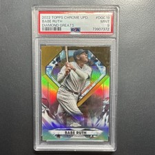 2022 Topps Chrome Update Diamond Greats Chrome Babe Ruth #DGC-19 Yankees PSA 9
