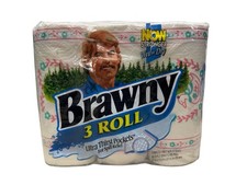 Vtg Brawny Print Paper Towels Ultra Thirst Pocket Prop NOS 3-pack 1994 Goose Pr