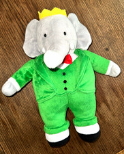 Babar The Elephant Plush - Green Suit Crown Bow Tie Reg. No. 1740-1229