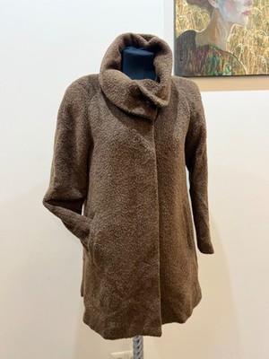 MaxMara Studio Teddy Coat Alpaca Virgin Wool Taupe Brown IT40 / EU36 / US6
