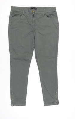 Dorothy Perkins Damen Grau Größe 14 Skinny Stretch Jeans mit Knöchelreißverschlüssen