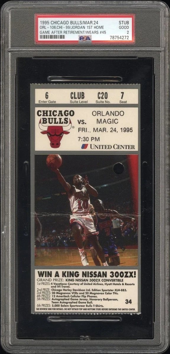 Basketball Chicago Bulls 1995 Vintage Sports Ticket Stubs for sale