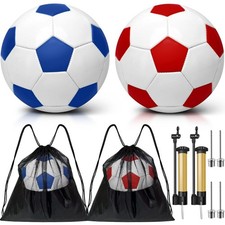 2 Pack Deflated Soccer Balls with Pump for Christmas Shoebox Packing Size 3,S...