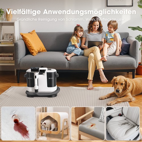 Lubluelu 13,5Kpa Waschsauger Teppichreiniger Fleckenreiniger Polsterreiniger - Bild 6 von 7