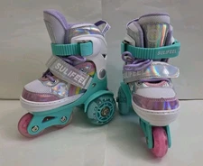 Sulifeel Girls Rainbow Unicorn Roller Skates  - New XS, Extra Small 