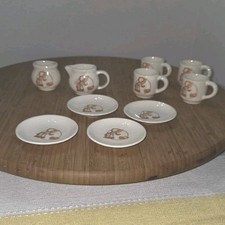 Vintage Mini Holly Hobbie Sunbonnet Sue Stoneware Tea Set- Missing Pitcher  Lid