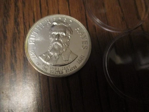 FRANKLIN MINT .925 STERLING SILVER MEDAL 35 GRAMS SOME TONING RUTHERFORD HAYES