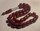 Antique 66,1 Grs Cherry  Amber Bakelite Faturan  Islam Prayer Beads 33 Rosary
