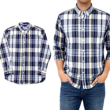 Tommy Hilfiger Mens XL Plaid Button Down Shirt Custom Fit Cotton Long Sleeve
