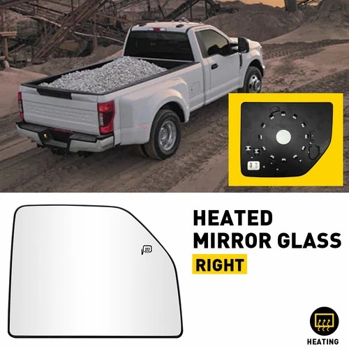 For 2015-2022 F150 250 350 450 550 Mirror Tow Glass Upper Heated Passenger Side