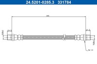Bremsschlauch ATE 24.5201-0285.3 FüR Volvo 240 P242 P244 P245 260 P262 P264 P265