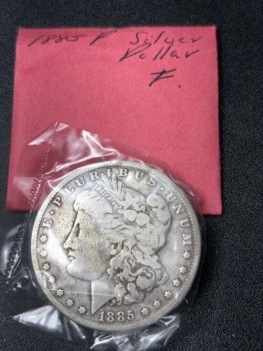 1885 P,  Morgan Silver Dollar , Fine condition