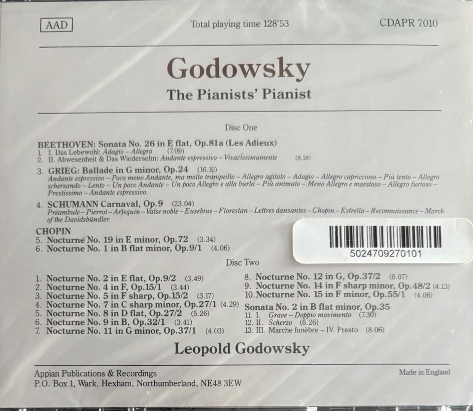 GODOWSKY - The Pianists' Pianist - 2 x CD BRND NEW! APR - Image 2 of 2