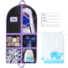 Dnairtly Dance Garment Bag 40 Inch with Clear Pockets, Hanging Dance Costume ...