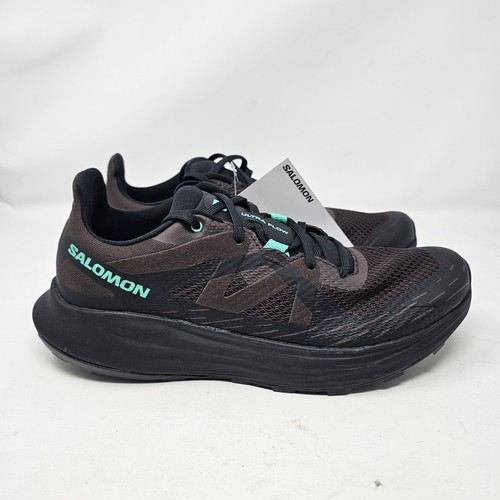 Salomon Ultra Flow Trail Running Shoes Men’s 10 Black Coffee/Electric Green New - Picture 5 of 14