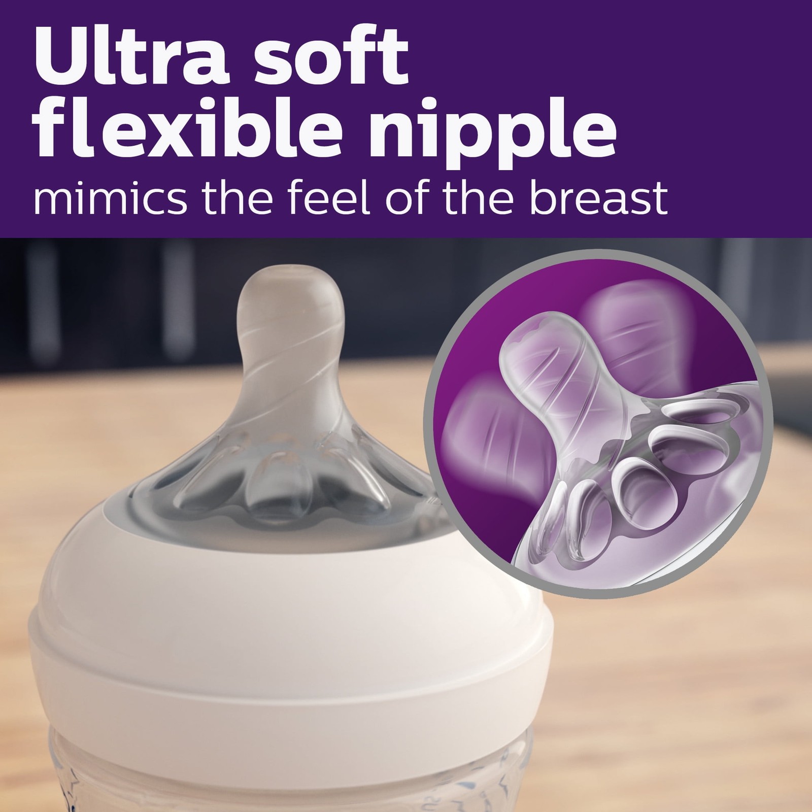 3 Pack Philips Avent Natural Baby Bottle Newborn Flow Nipple Clear 4 oz 125 ml