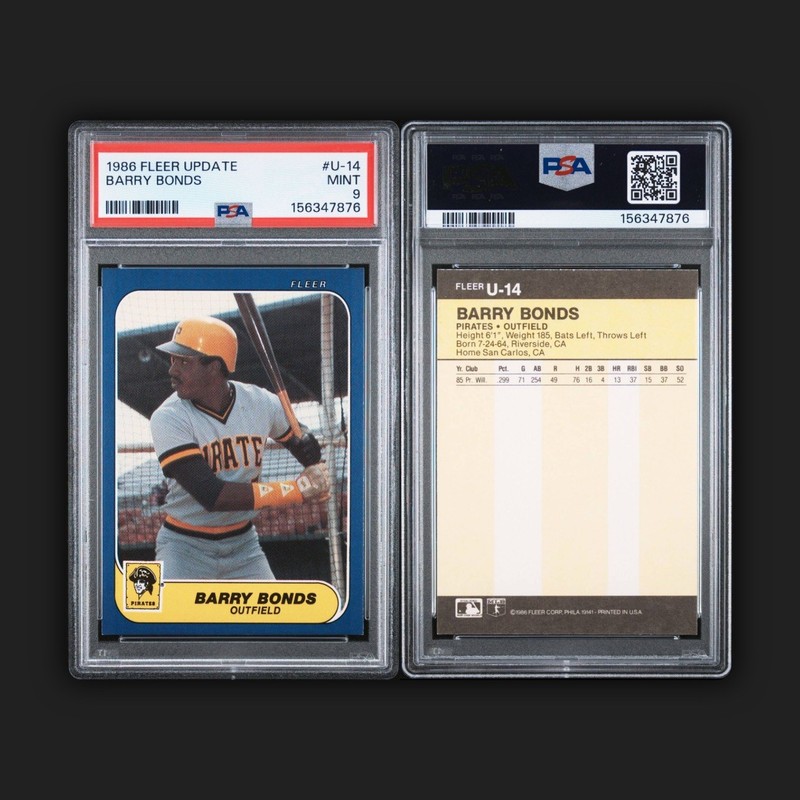 1986 Fleer Update #U-14 Barry Bonds | PSA 9