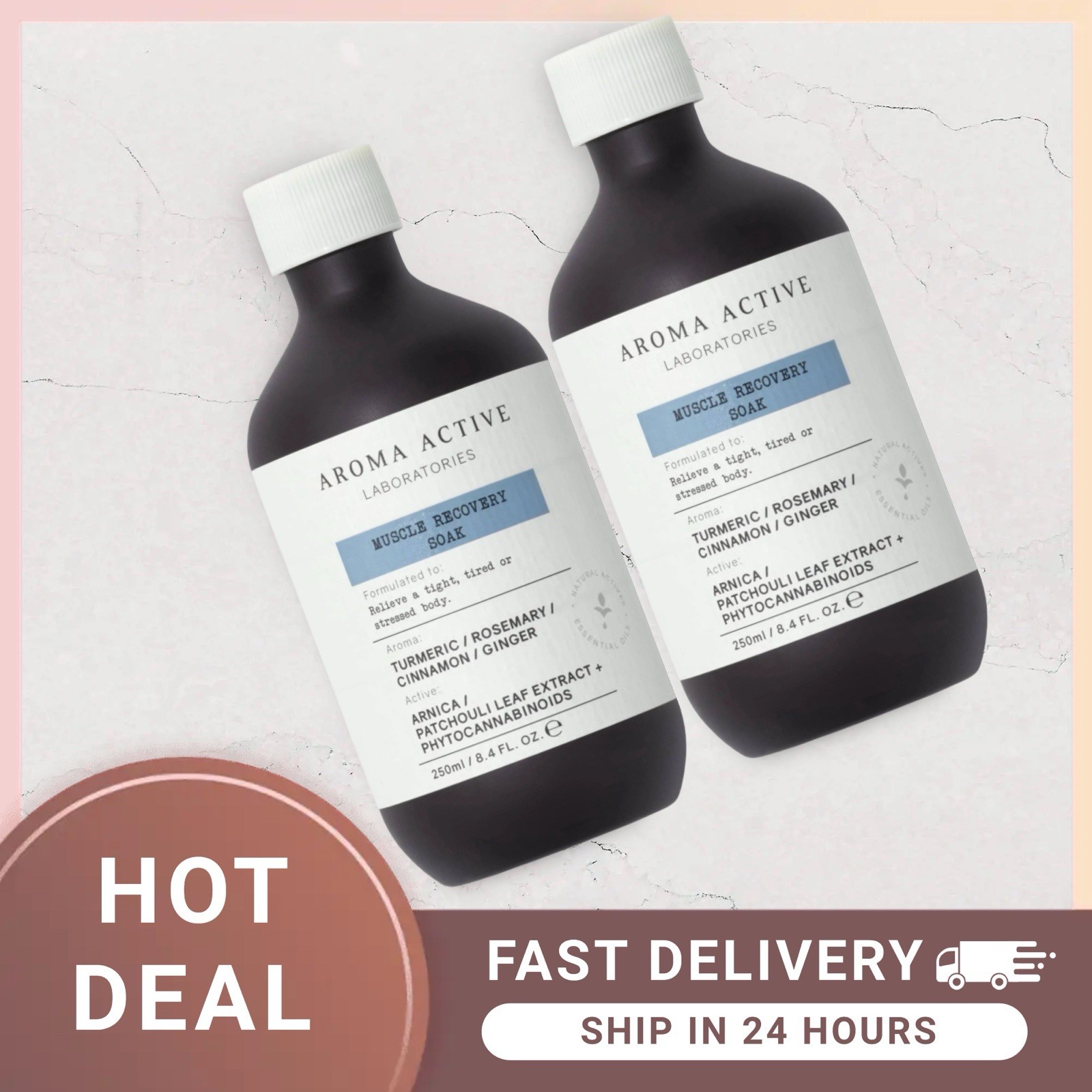 Aroma Active Laboratories Muscle Recovery Soak 250ml -2 Pack RRP £30