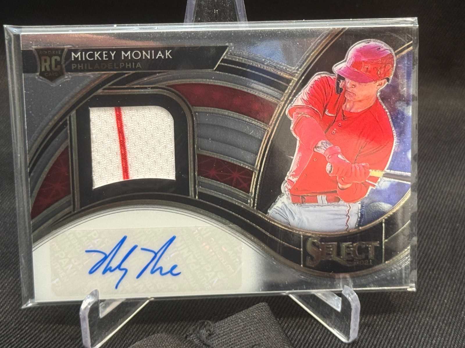 2021 Panini Select Rookie Jersey Holo Prizm #6/299 Mickey Moniak #RJA-MM Auto