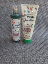 Bath  Body Works Cozy Vanilla Bourbon Body Mist  Hydrating Body Cream Set of 2