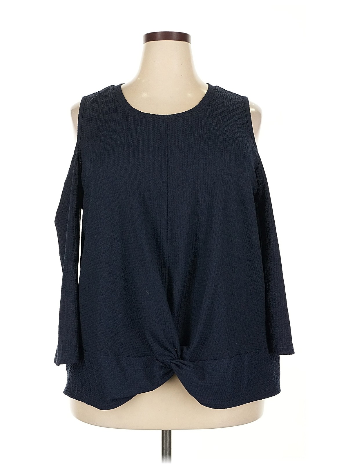 MICHAEL Michael Kors Women Blue Long Sleeve Top 2X Plus