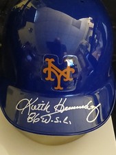 Keith Hernandez signed NY Mets Mini Helmet w/ 86 W.S.C Inscription. Steiner COA