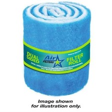 15 Feet of Blue and White Air Filter Media Roll MERV6 Polyester Media - 25" Wide