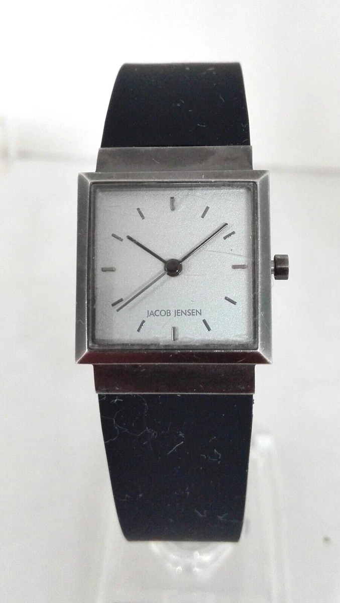 Jacob Jensen Ladies Watch White Dial Black Silicone Strap Swiss Designer Jacob Jensen New Line JJ707 Watch • EAN: 8718569107079  main image 4