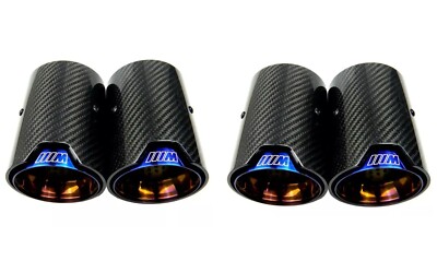 4 x BMW M2 M3 M4 M5 M6 Burnt Blue Kohlefaser Auspuffblenden F87 F80 F82 F83 F10