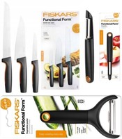 Fiskars Messerset, 3 KÜChenmesser + SparschÄLer + GemÜSeschÄLer, Messer, Messern