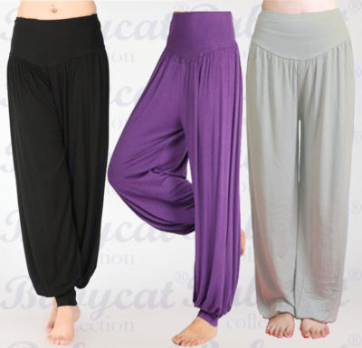 Damen Pumphose Pluderhose Haremhose Aladin Hose Yoga Yogahose Fitness Sport H01 