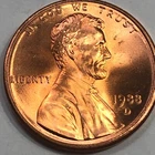 1988-D Lincoln Memorial Cent — photo from another recent sale