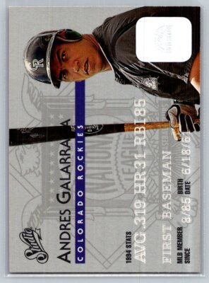  1995 Studio Baseball #42 Andres Galarraga - Colorado Rockies 