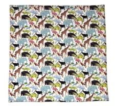 NEW Hand Stitched Pocket Square Tana Lawn Queue For The Zoo Cotton Fabric Men's