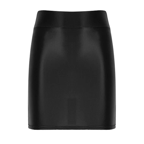 Sexy Damen glänzend Stretch Bleistift Bodycon Röcke hohe Taille Minirock Clubwear - Bild 11 von 90