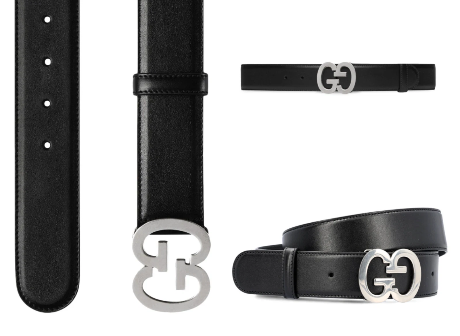 GUCCI GG Ceinture Ceinture Interlocking Boucle GG Buckle avec Sac à Poussière Unisexe 75