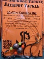 2 pack Carolina Fishing Leaders Rigs 50-80 LB 24" Red Drum Catfish Halibut Surf