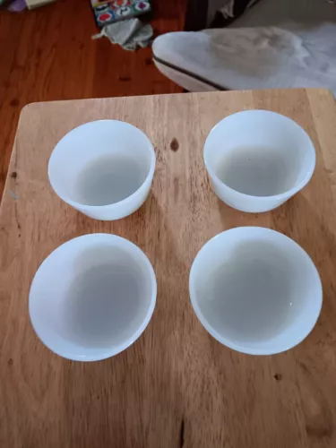 Anchor Hocking Fire King #434 Milk Glass 6 oz Custard Cups Ramekins Set of 4 USA