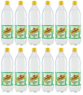 12x Schweppes Lime & Mint Kohlensäurehaltiges Getränk mit Limettensaft PET 1Lt