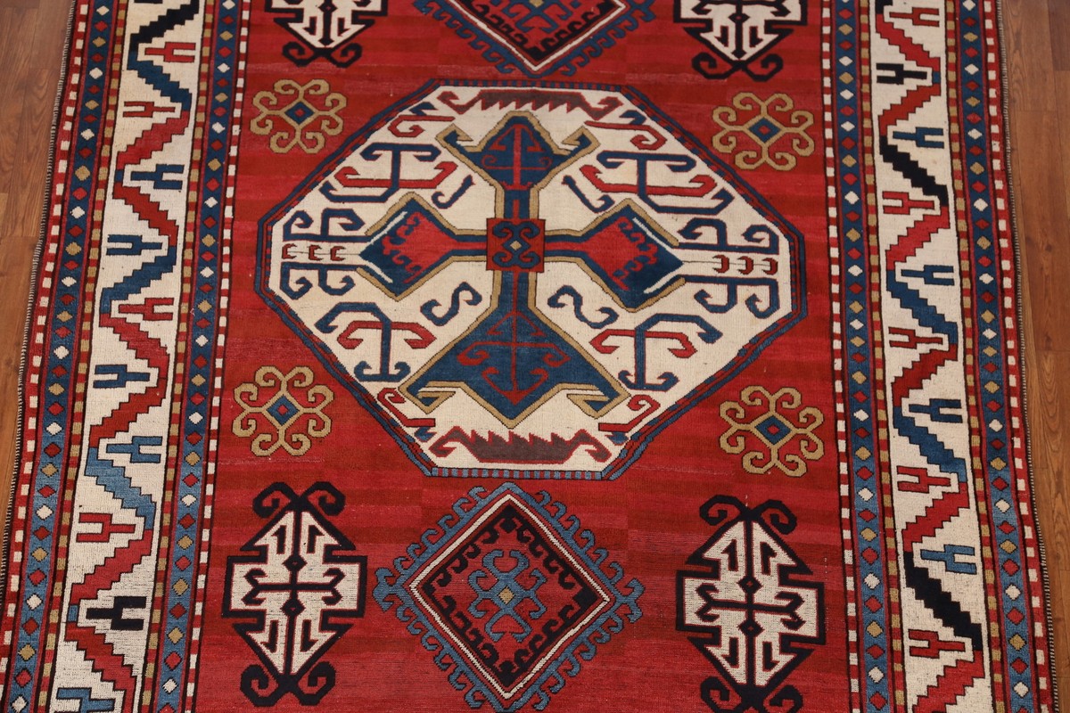 Vegetable Dye Anatolian Turkish Area Rug 6x8 Vintage Hand